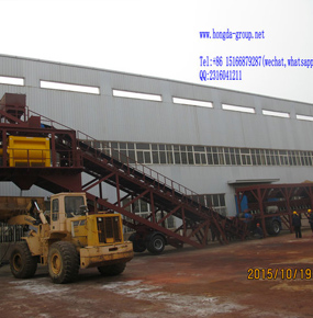 Mobile concrete mixing plant